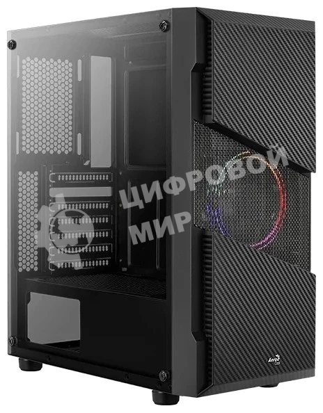 Компьютерный корпус Aerocool/Formula Menace Saturn FRGB-G-BK-v1 черный без БП ATX 4x120мм 2xUSB2.0 1xUSB3.0 audio bott PSU