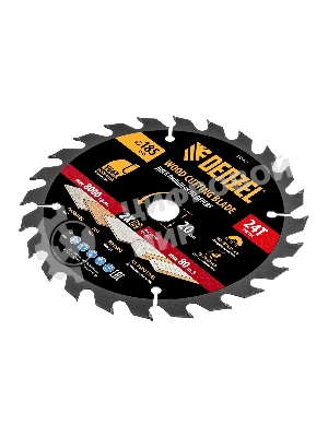 Пильный диск по дереву Denzel ф185х 20 мм, 24 зубьев 733307