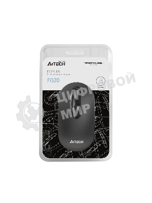 Мышь беспроводная A4Tech Fstyler FG20S серый, 2000 dpi, радиоканал, USB, кнопки - 3