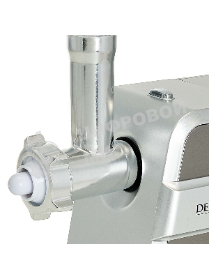 Мясорубка электрическая DELTA LUX DE-603M серый, 3000 Вт, 2.2 кг/мин, реверс, защита от перегрузки, насадки - 5