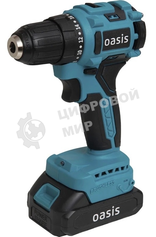 Дрель-шуруповерт Oasis ASB-18A, 20 В, 3 Ач, 55 Нм, бесщеточный