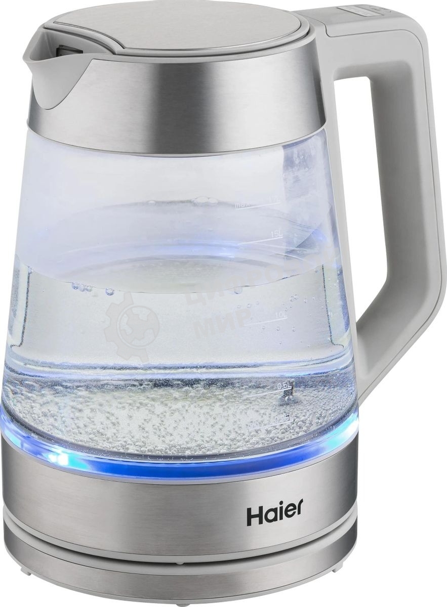 Чайник электрический Haier HK-501 1.7л. 2400Вт серый корпус: стекло/пластик (TD0036930RU)