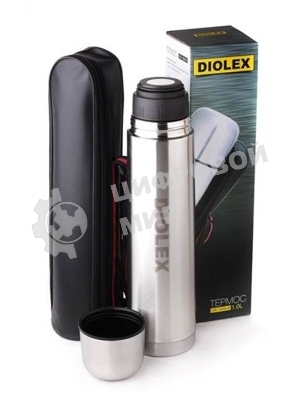 Термос Diolex DX-1000-B 1000 мл, с узкимгорлом, в чехле, нержавеющая сталь