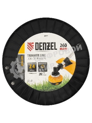 Леска для триммера Denzel двухкомпонентная звезда, 2,4 мм х 260 м, на DIN катушке EXTRA CORD