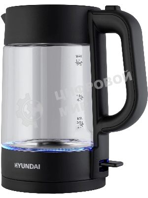 Чайник электрический Hyundai HYK-G7707 1.7л. 2200Вт графит корпус: стекло