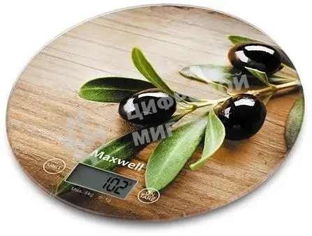 Весы кухонные электронные Maxwell MW-1468(BN) 5 кг, пластик, рисунок