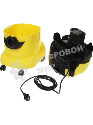 Строительный пылесос Karcher WD 4 P V-20/5/22 желтый, 1000 Вт, уборка сухая/сбор воды/выдув, пылесборник мешок/контейнер, 20 л