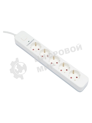 Сетевой фильтр Гарнизон EPS-5-W-2 5р, 2.0, 10А, 2 м, ур.защиты 2+, белый, пакет (21442)