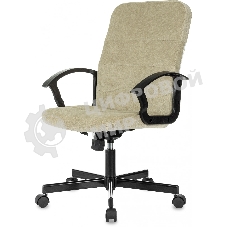 Кресло офисное Бюрократ Triest Fabric песочный Light-21 крестов. металл черный