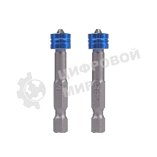 Бита PATRIOT PH2, с магнитным держателем крепежа, сталь S2, длина 50 мм, 2шт в блистере