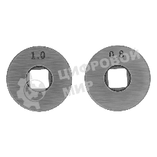 Подающий ролик Denzel V профиль под стальную проволоку 0,8-1 мм, посадка квадрат, 2 шт