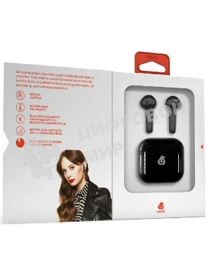 Наушники TWS uBear Vibe черный, вкладыши, Bluetooth, до 4 ч