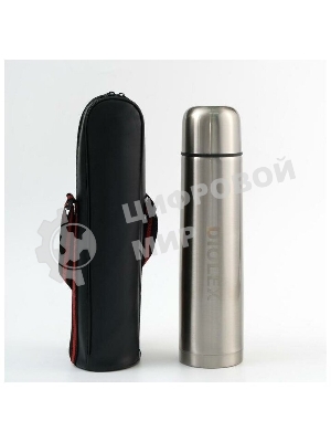 Термос Diolex DX-1000-B 1000 мл, с узкимгорлом, в чехле, нержавеющая сталь