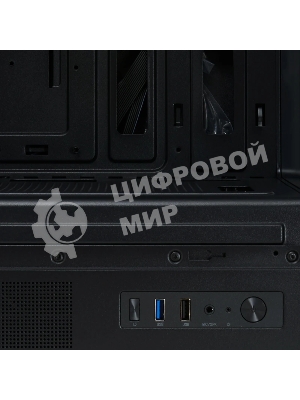 Компьютерный корпус без блока питания HSPD F510, Panoramic Mid Tower, черный, TG, 0.5 SPCC, no fans ATX, mATX, mITX 180/280/160мм 1x2.5