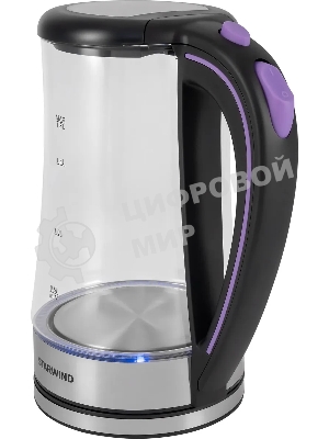 Чайник электрический Starwind SKG4045 1.8 л, 1800 Вт, черный/серебристый корпус: стекло