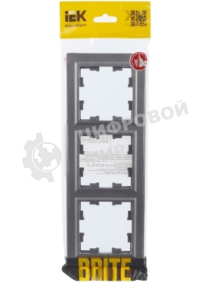 Рамка 3-мест. IEK BRITE РУ-3-БрС сталь