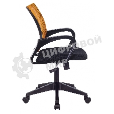 Кресло Бюрократ CH-695N/OR/TW-11 оранжевый/черный, сетка, 120 кг, механизм качания