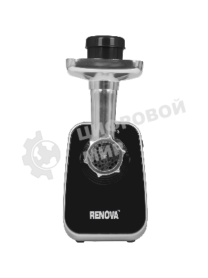Мясорубка электрическая Renova MG260-R1BP черный, 2600 Вт, 2.5 кг/мин, реверс, защита от перегрузки, металлический лоток, насадки - 7
