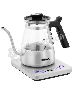 Чайник электрический Kitfort КТ-8707 0.8л. 1300Вт нержавеющая сталь/черный корпус: Металл/стекло/пластик