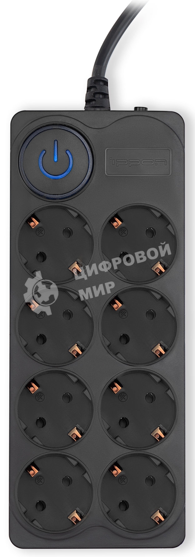 Сетевой фильтр Ippon BK-8-EU-5-16-B 5м (8 розеток) черный (коробка)