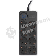 Сетевой фильтр Ippon BK-8-EU-5-16-B 5м (8 розеток) черный (коробка)