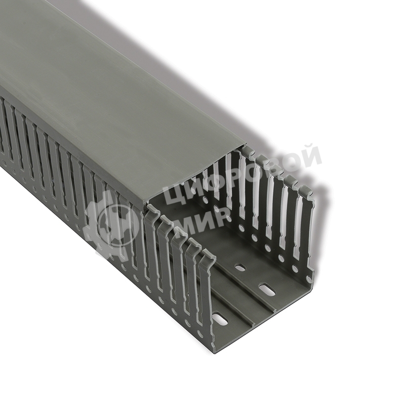 Кабель-канал Rexant перфорированный самоклеящийся 60х60 серый (паз 5мм, зуб 7мм с отв.)