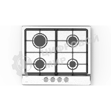 Газовая варочная панель Evelux HEG 633 X Hi-Tech, 60 см, 4 конфорки, чугунные решетки, газ-контроль, электроподжиг, механическое управление, нержавеющая сталь