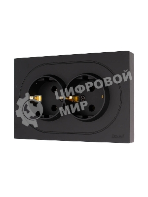 Розетка 2-м LEZARD СП OSEN с заземл. ПБТ, механизм, черный бархат 743-4200-127B