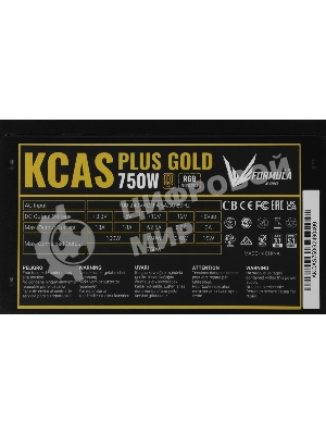 Блок питания Aerocool/Formula ATX 750W AC KCAS PLUS GOLD 750W RGb 80 PLUS gold (20+4pin) APFC 120мм fan color LED 8xSATA RTL