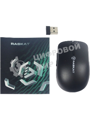 Мышь беспроводная Raskat M006W черный, 1600 dpi, радиоканал, USB, кнопки - 6