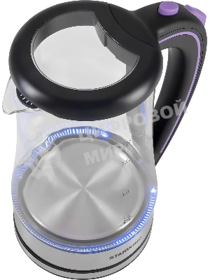 Чайник электрический Starwind SKG4045 1.8 л, 1800 Вт, черный/серебристый корпус: стекло