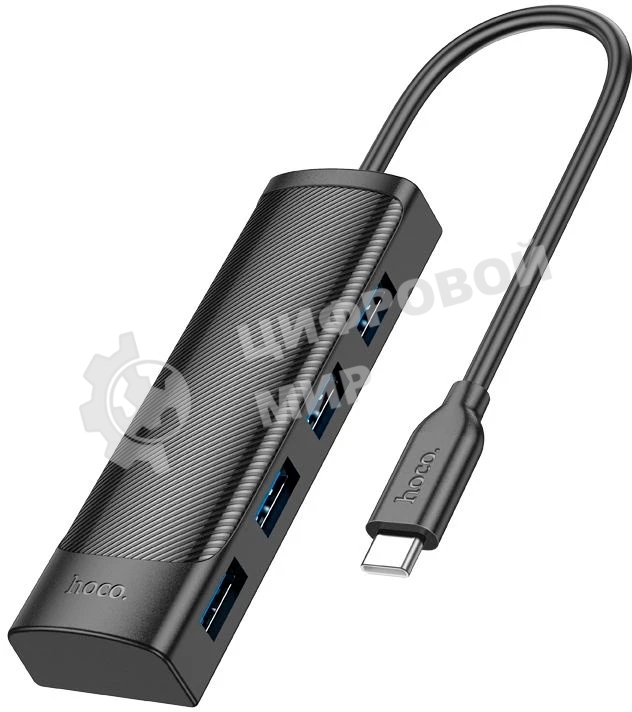 Разветвитель USB-C Hoco HB41 Type-C 4порт. черный
