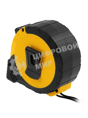 Рулетка Denzel 10м х 25мм, двухкомп. корпус, кнопка-пауза
