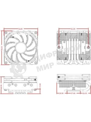 Кулер для процессора ID-COOLING IS-40-XT черный 92мм алюминий/медь 2800rpm 35.2db 4-pin 95W 47мм