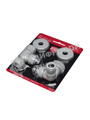 Набор термостатический трехосевой Royal Thermo Design Pro 15мм М30х1,5 (белый)