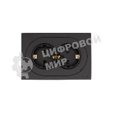 Розетка 2-м LEZARD СП OSEN с заземл. ПБТ, механизм, черный бархат 743-4200-127B
