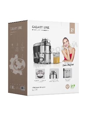 Соковыжималка GALAXY LINE GL 0809 серебристый, центробежная, 1200 Вт, 500 мл, механическое