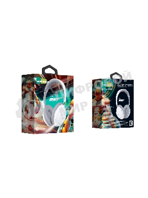 Беспроводные/проводные наушники More Choice HW34S белый/серый, накладные, Bluetooth + проводной, сенсорное управление, до 4 ч