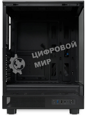 Компьютерный корпус без блока питания HSPD F510, Panoramic Mid Tower, черный, TG, 0.5 SPCC, no fans ATX, mATX, mITX 180/280/160мм 1x2.5