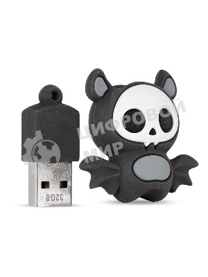 Флешка USB Smartbuy Wild Bat (SB32GbBat), 32Gb, USB 2.0, R/W 25/15, черный/серый/белый