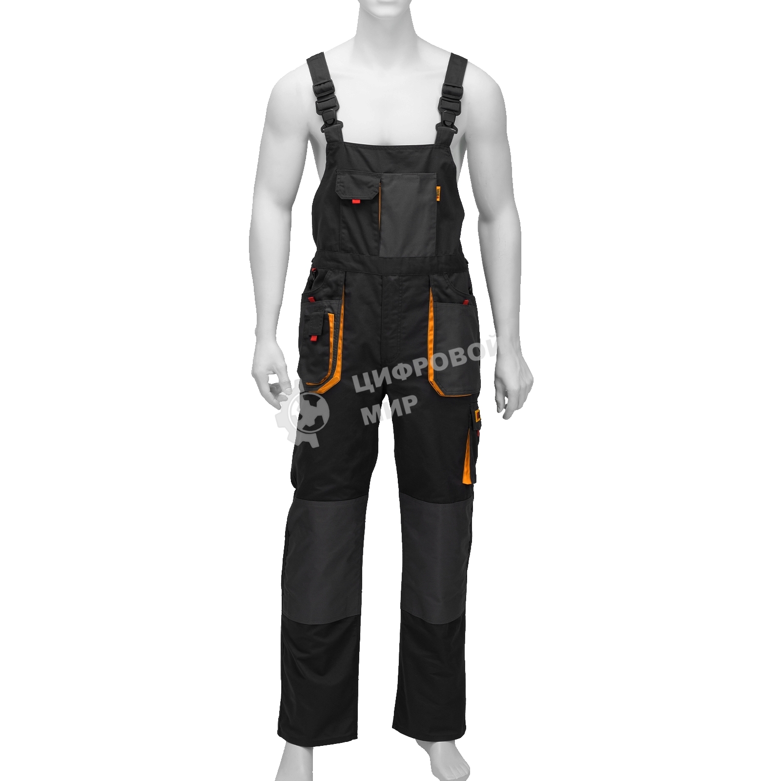 Полукомбинезон профессиональный рабочий Denzel 65% полиэстер 35% хлопок, L