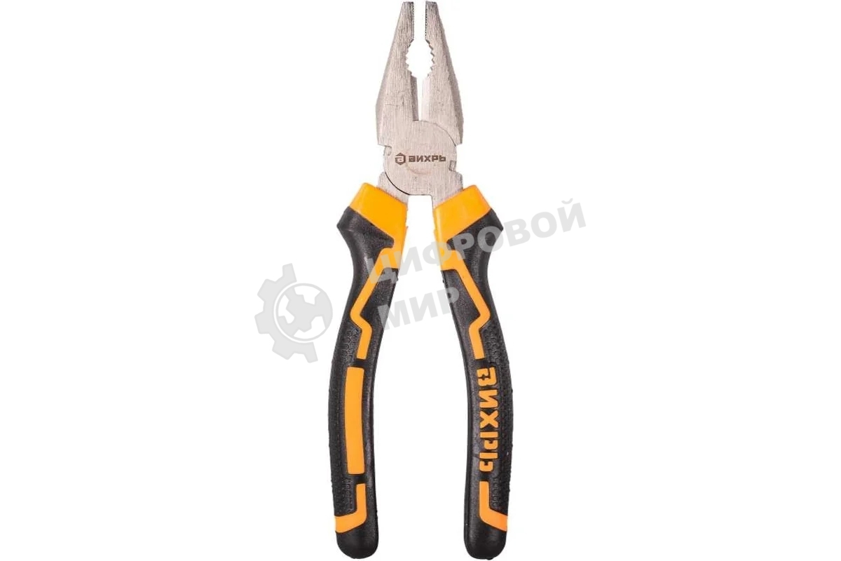 Плоскогубцы Вихрь 200 мм., никелированные, двухкомпонентные рукоятки