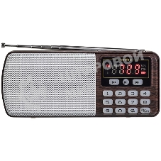 Радиоприемник цифровой PERFEO ЕГЕРЬ FM+ 70-108МГц/ MP3/ питание USB или BL5C/ коричневый (i120-BK)