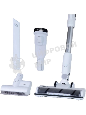 Пылесос вертикальный Polaris PVCS 3060 белый, питание от аккумулятора, 150 Вт, уборка сухая, пылесборник 0.45 л