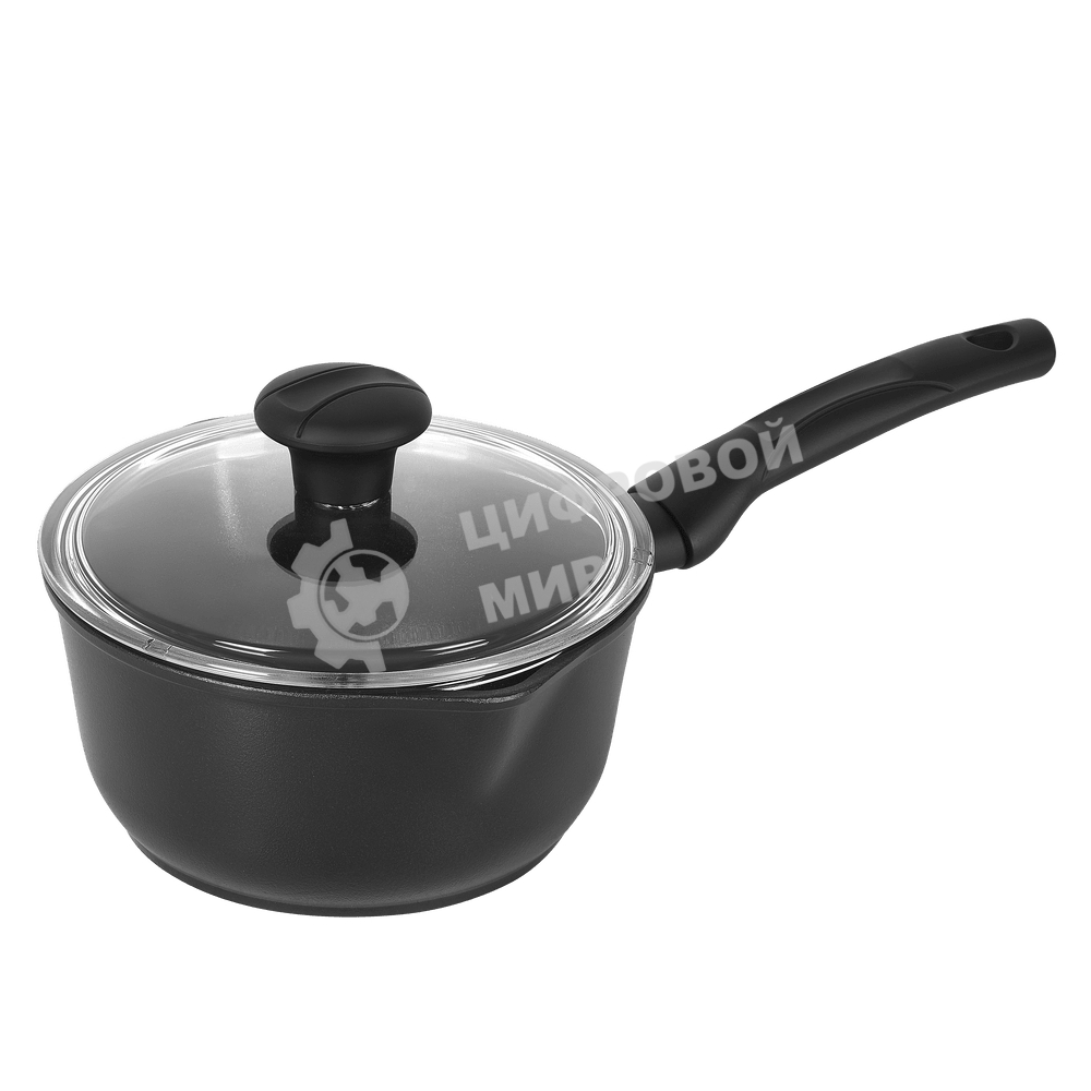 Ковш Maunfeld OSVALD MF15SVLD15SP универсальный из литого алюминия со стеклянной крышкой, 1,5 л