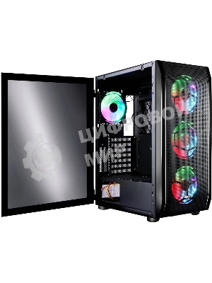Компьютерный корпус Ginzzu GL300 FAN 12CM RGb*4 USB 3.0 Window