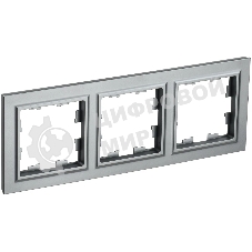 Рамка 3-мест. IEK BRITE РУ-3-БрС сталь