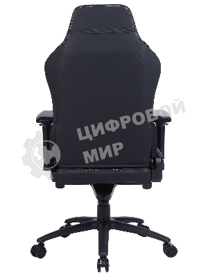 Кресло Cactus CS-CHR-0112BL-M черный, экокожа, 120 кг, подголовник, регулируемые подлокотники, механизм качания