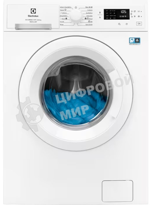 Стиральная-сушильная машина Electrolux EW5W468WE белый, загрузка фронтальная 8/4 кг, 1551 об/мин, Класс: A++