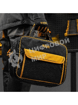 Сумка для инструмента Denzel 400х170х300 мм, 3 отделения, 28 карманов, наплечный ремень
